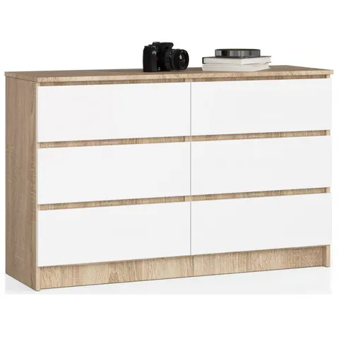 KOMODA K120 6SZ CLP DĄB SONOMA / BIAŁY