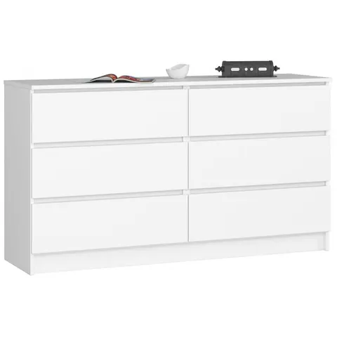 KOMODA K 140 cm 6 SZUFLAD BIAŁA