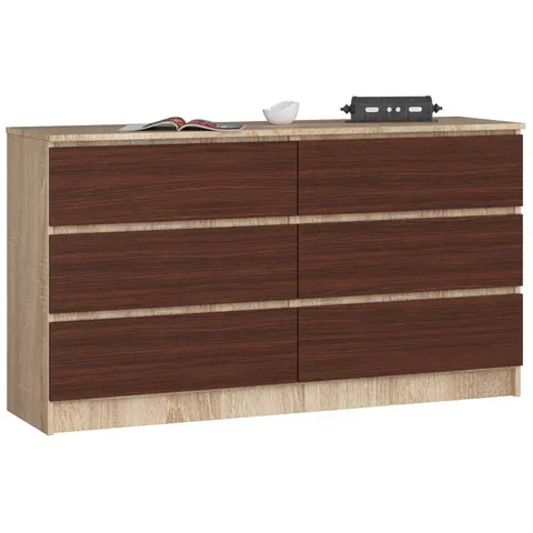 KOMODA K140 6SZ CLP DĄB SONOMA / WENGE