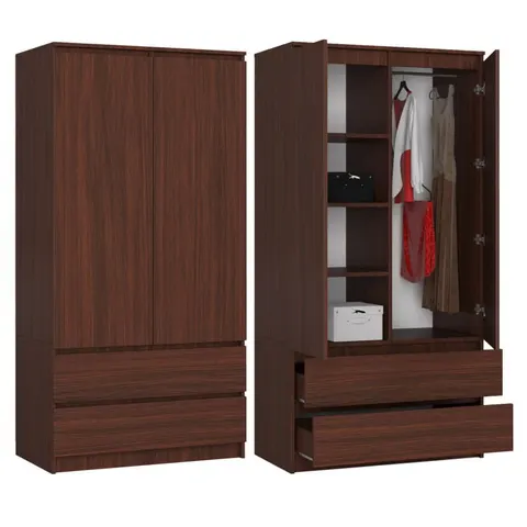 SZAFA S 90cm 2 DRZWI 2 SZUFLADY WENGE