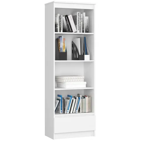 REGAŁ R 60cm CLP 1 SZUFLADA 4 PÓŁKI BIAŁY
