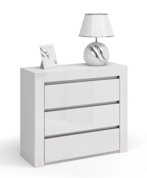 KOMODA DEKO D3 - BIEL POŁYSK