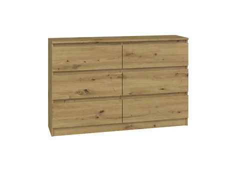 Komoda Malwa M6 120 - Dąb Artisan: Nowoczesna, Bezuchwytowa, Polski Producent
