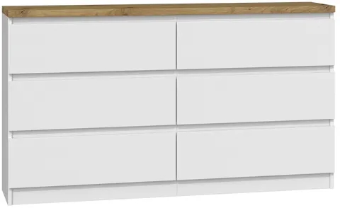 KOMODA MALWA M6 140 - BIEL / DĄB ARTISAN