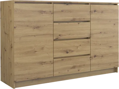 KOMODA 2D4S 140 - DĄB ARTISAN