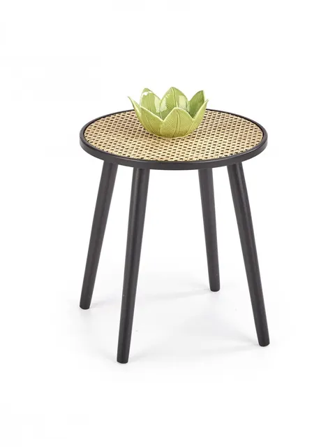 JAKARTA ława czarny / naturalny rattan