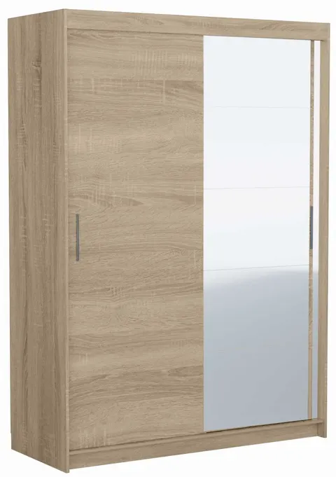 SZAFA FARO DRZWI PRZESUWNE LUSTRO 150CM DĄB SONOMA