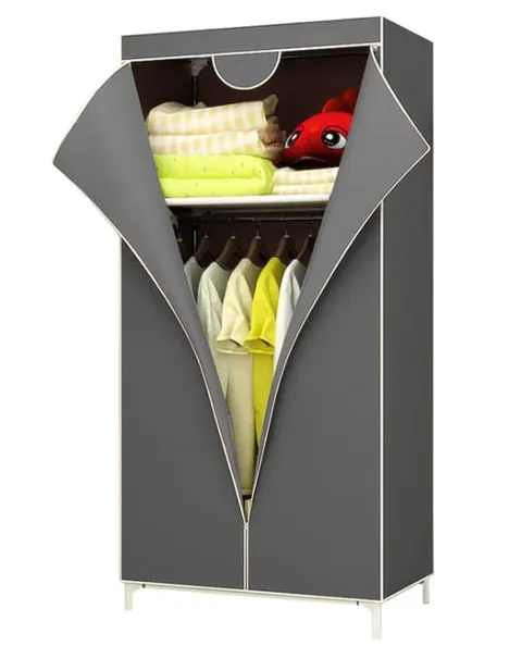 Szafa tekstylna na ubrania M - 150x60x45 - SZARA