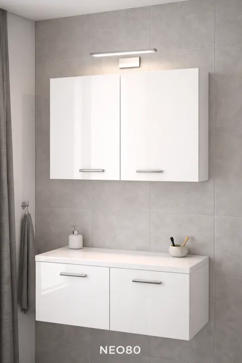 Szafka wisząca NEO Nowoczesnych 80 cm biała POŁYSK