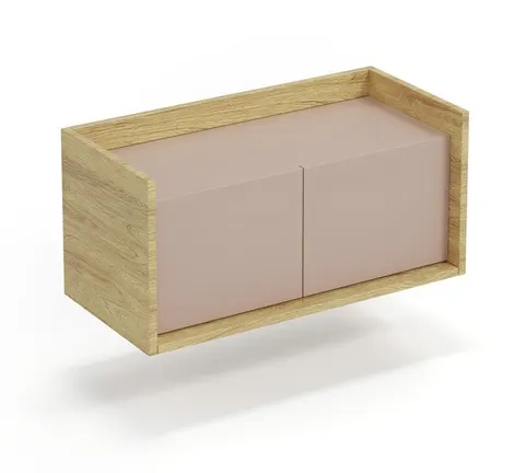 MOBIUS SZAFKA NISKA 2D korpus: hikora naturalna, fronty - antyczny róż