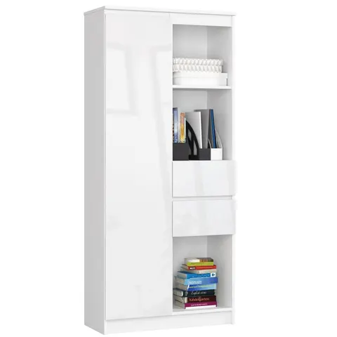 REGAŁ BIUROWY R 80 cm CLP R15 BIAŁY / POŁYSK