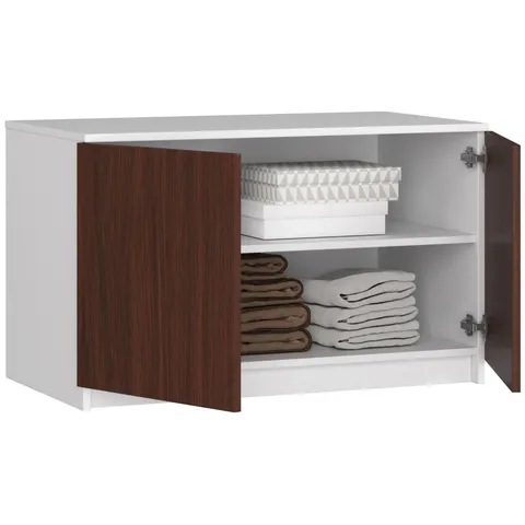 Nadstawka na szafę S 90 cm - biała-wenge - 2 drzwi