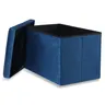 Pufa składana XL z guzikami - 60x38x38cm aksamit granat x 4