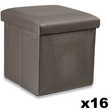 Pufa składana M - 30x30x30cm aksamit brąz x 16