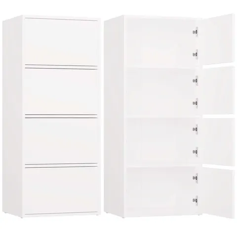Komoda ALMA BIAŁA Szafka 4 Drzwi 4 Półki