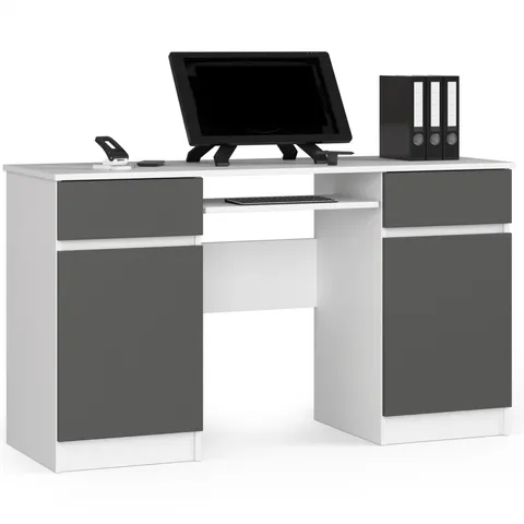 BIURKO CLP A5 2D 2SZ PK BIAŁE / SZARE