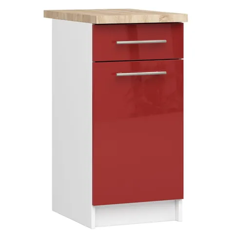 Szafka OLIWIA S40 SZ1 + BLAT BIAŁA / CZERWONY POŁYSK