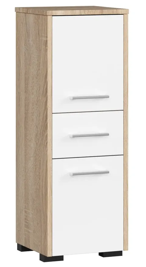 SZAFKA ŁAZIENKA FIN SŁUPEK 30 2D 1SZ 85cm PK DĄB SONOMA / BIAŁY