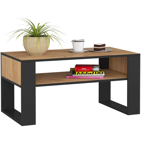 STOLIK KAWOWY DOMI DĄB CRAFT / CZARNY