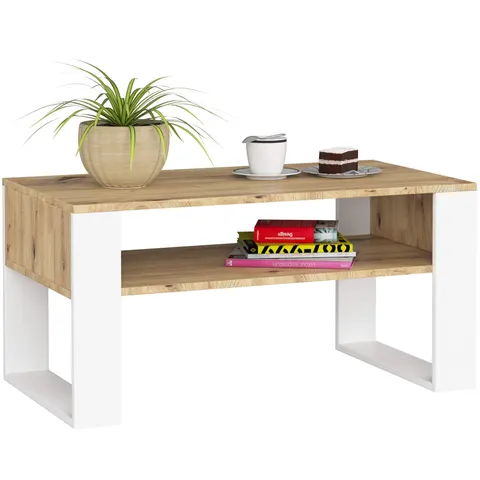 STOLIK KAWOWY DOMI DĄB ARTISAN / BIAŁY