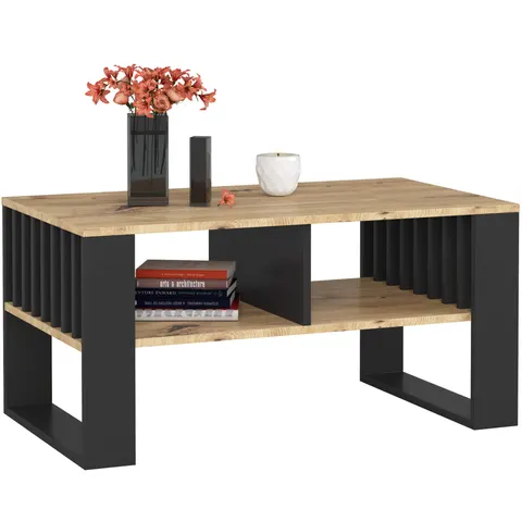 STOLIK KAWOWY ROCKFORD DĄB ARTISAN / CZARNY