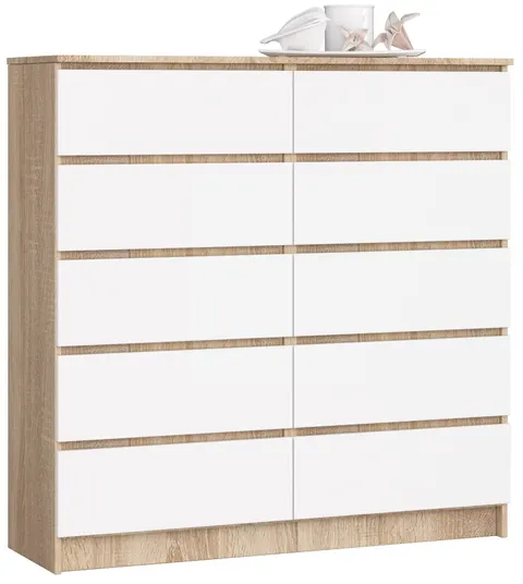 KOMODA K120 10SZ CLP PK DĄB SONOMA / BIAŁY