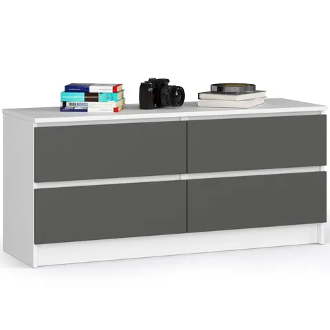 KOMODA K120 4SZ CLP PK BIAŁY / SZARY