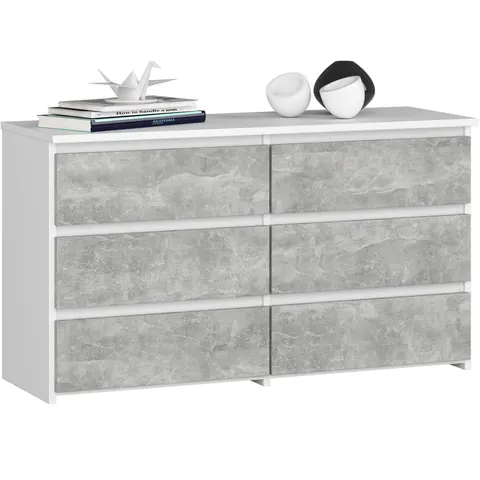 KOMODA CL100 6SZ PK BIAŁA / BETON