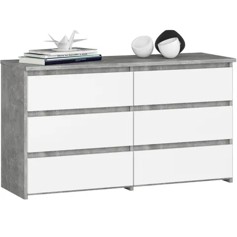 KOMODA CL100 6SZ PK BETON / BIAŁA