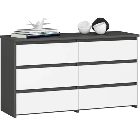 KOMODA CL100 6SZ PK SZARA / BIAŁA