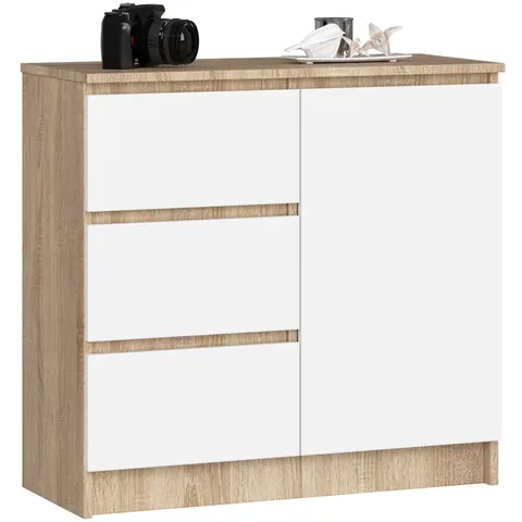KOMODA K80 JERRY 1D 3SZ PK DĄB SONOMA / BIAŁA