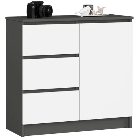 KOMODA K80 JERRY 1D 3SZ PK GRAFIT SZARY / BIAŁA