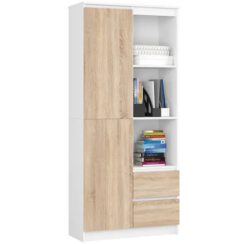 REGAŁ BIUROWY R 80 cm CLP R11 PK BIAŁY / SONOMA