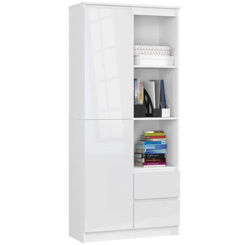 REGAŁ BIUROWY R 80 cm CLP R11 PK BIAŁY / POŁYSK