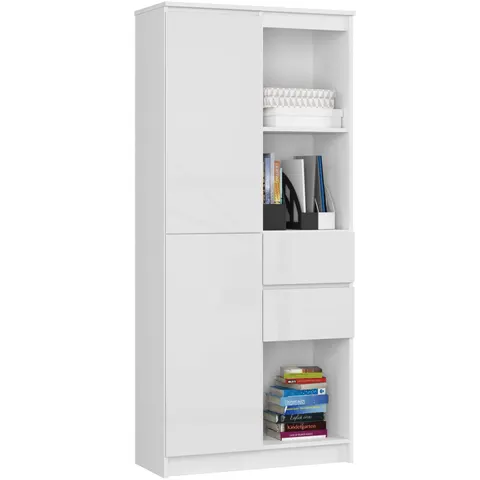 REGAŁ BIUROWY R 80 cm CLP R15 PK BIAŁY / POŁYSK