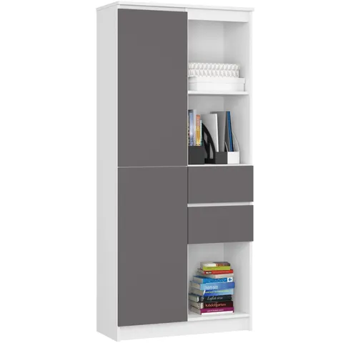 REGAŁ R15 R80 1D 2SZ CLP PK BIAŁY / SZARY