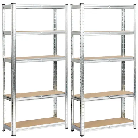 2x REGAŁ METALOWY 70x30x154 SREBRNY