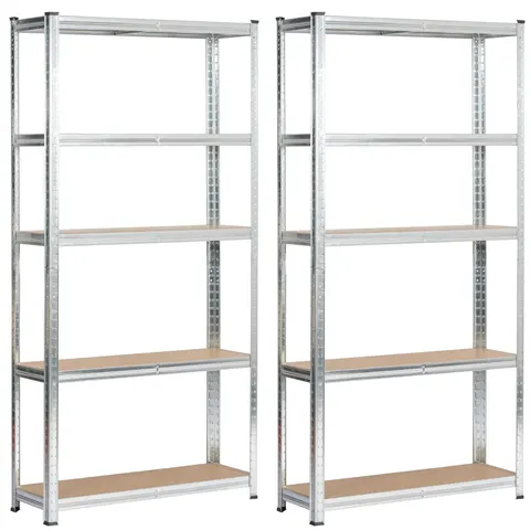 2x REGAŁ METALOWY 90x30x180 SREBRNY