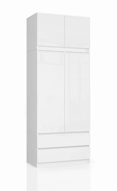 SZAFA Z NADSTAWKĄ S90 2D 2SZ CLP PK BIAŁY POŁYSK