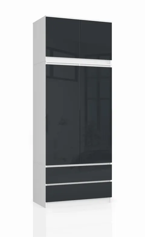 SZAFA Z NADSTAWKĄ S90 2D 2SZ CLP PK GRAFIT POŁYSK