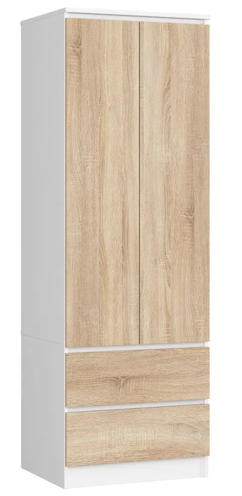 SZAFA STAR S 60 cm 2 DRZWI 2 SZUFLADY PK BIAŁA / SONOMA