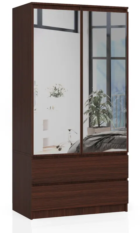 SZAFA S 90 cm 2 DRZWI 2 SZUFLADY 2 LUSTRA PK WENGE