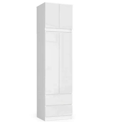 SZAFA Z NADSTAWKĄ S60 2D 2SZ CLP PK BIAŁY / POŁYSK