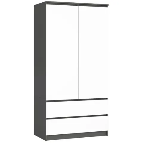 SZAFA S90 2D 2SZ CLP GRAFIT PK SZARY / BIAŁA