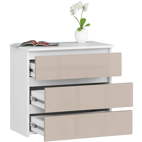 SZAFKA NOCNA CL3 60 cm PK BIAŁA / CAPPUCCINO POŁYSK