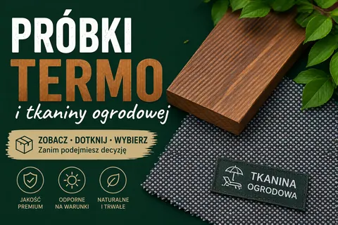 Próbka drewna oraz tkanina ogrodowych