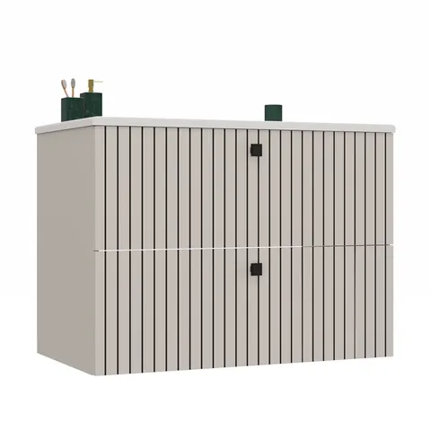 SZAFKA POD UMYWALKĘ TIGO 80 2S KASZMIR RYFLOWANY FRONT + UMYWALKA