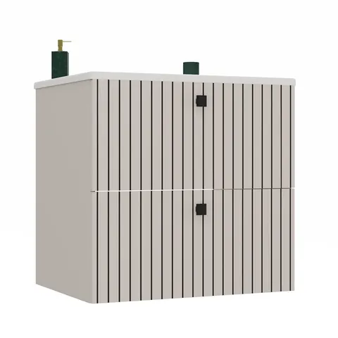 SZAFKA POD UMYWALKĘ TIGO 60 2S KASZMIR RYFLOWANY FRONT + UMYWALKA