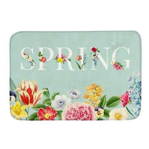 Dywanik SPRING WIOSNA Foam 38x58 cm Kwiaty Mięta