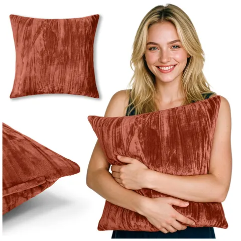 Poszewka VELVET STYLE kreszowany 45x45 cm Coral